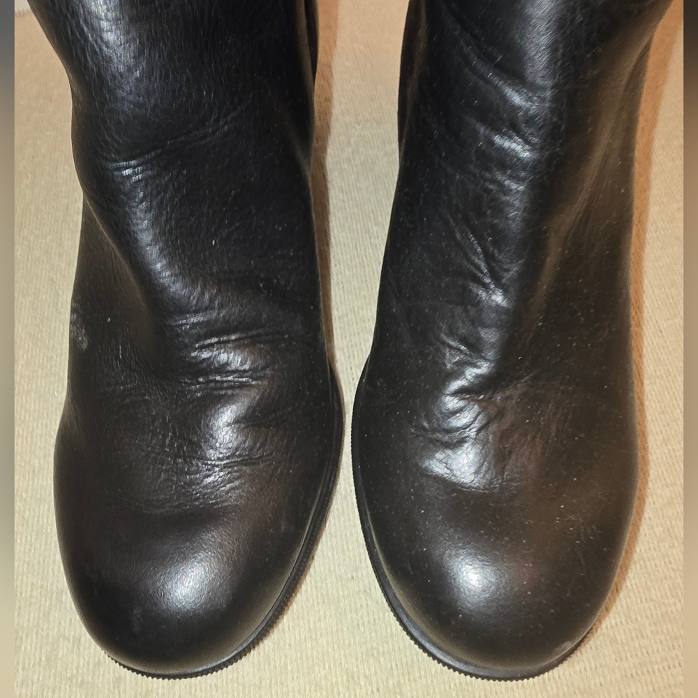Sorel Joan of Arctic II Black Wedge Leather Ankle Boots size 7 - Picture 5 of 9